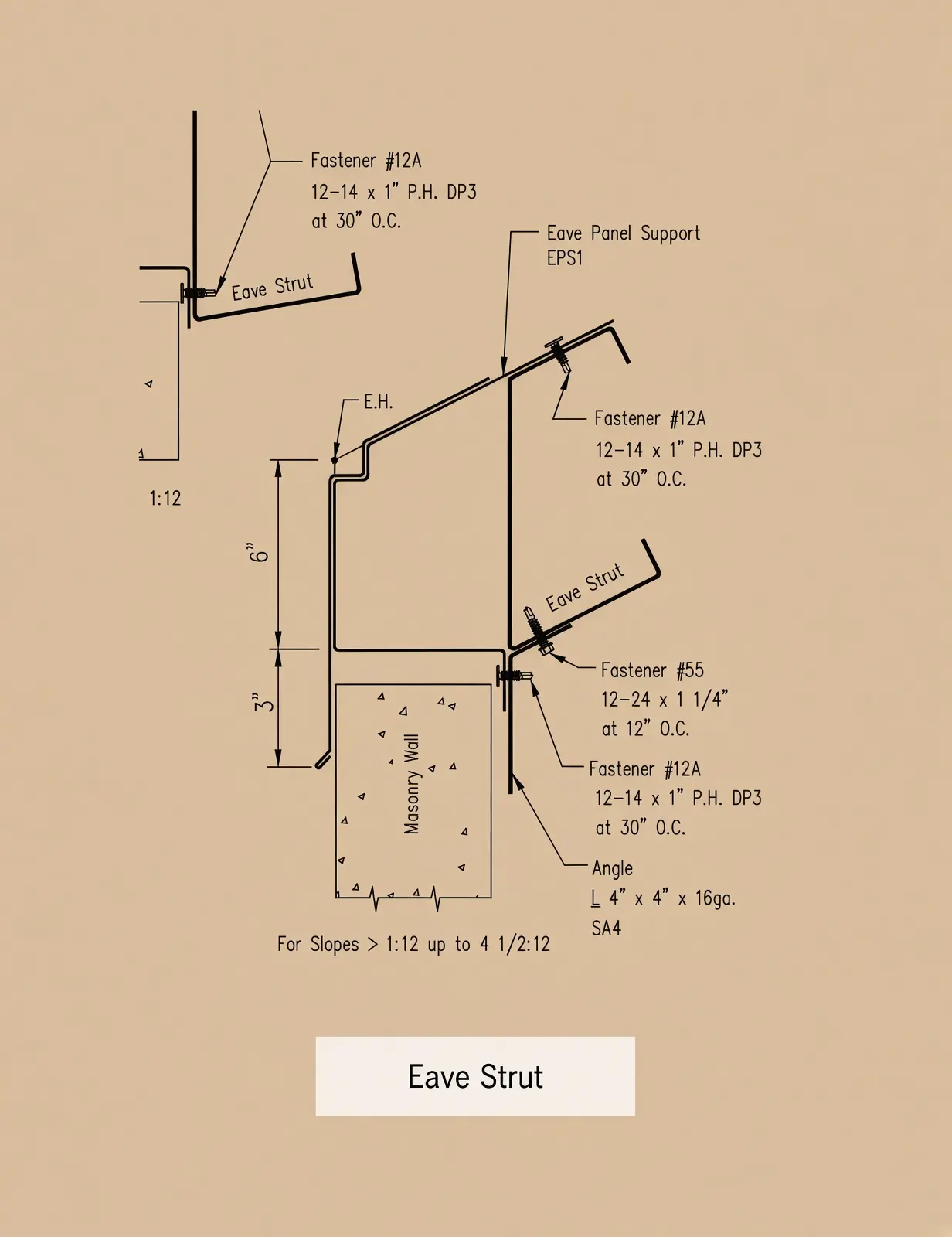Eave strut detail drawing
